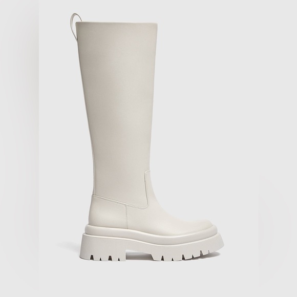 Pull&Bear Shoes - Pull and Bear white chunky high top boots